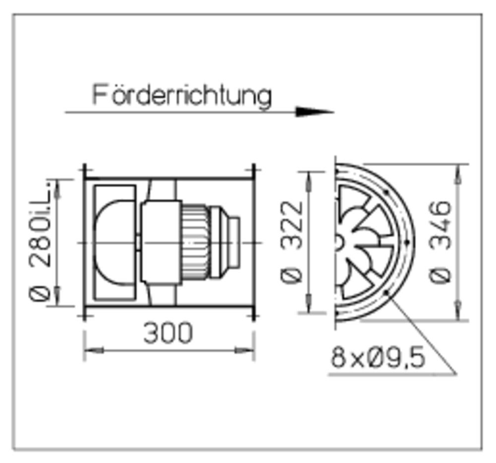 Helios VARW 280/2, RADAX Hochdruck-Rohrventilator 1-PH - HTH Trier